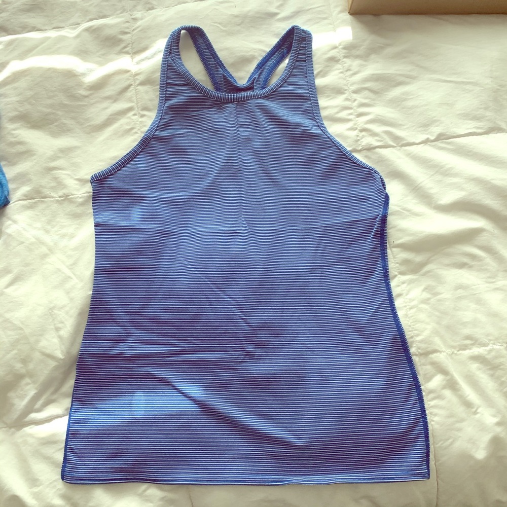 Blue and white Outdoor Voices tank top